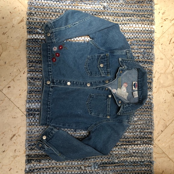 Embroidered Floral Jean Jacket - Picture 1 of 10